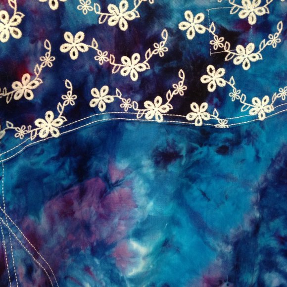 Tie Dye Jean Jacket ice dyed denim blues Handmade - Picture 13 of 16